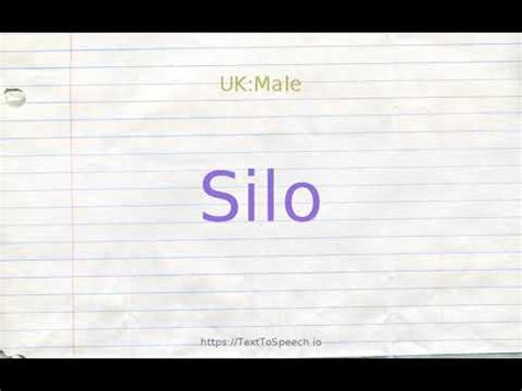 how to pronounce silo Here are 4 tips that should help you perfect your pronunciation of 'silo':